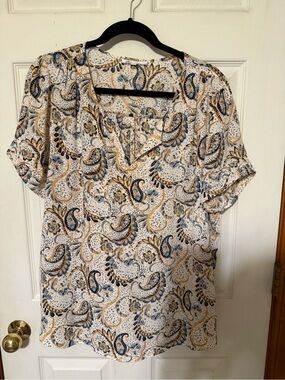 DR2 Paisley Blouse - Blue & Cream